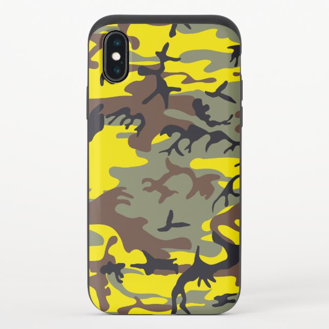 Yellow and Brown Camouflage, Military, Army Uncommon iPhone Case (Back)