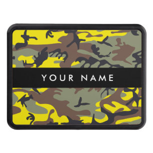 Yellow and Brown Camouflage Your name Personalize Hitch Cover