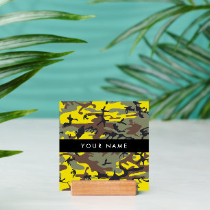 Yellow and Brown Camouflage Your name Personalize Holder