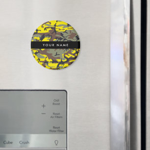 Yellow and Brown Camouflage Your name Personalize Magnet