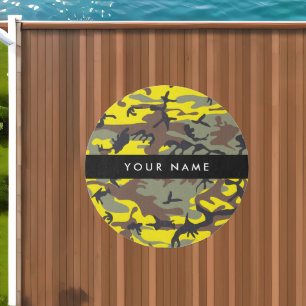 Yellow and Brown Camouflage Your name Personalize Outdoor Rug