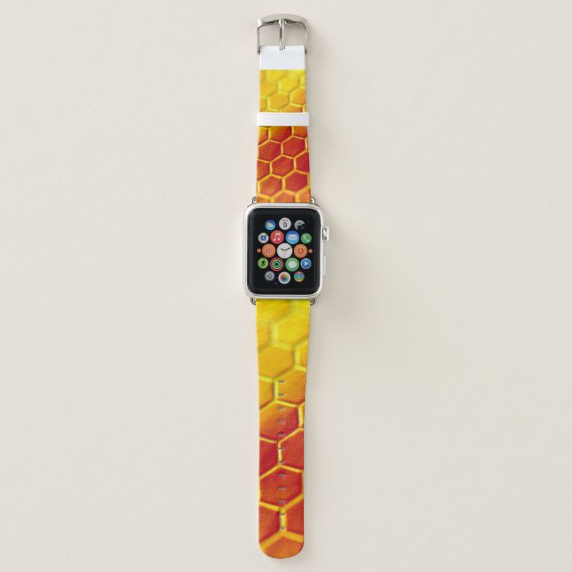 Yellow and brown floor tiles apple watch band (Front)
