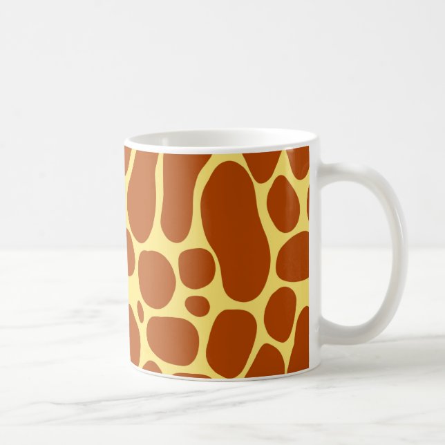 Yellow and Brown Giraffe Pattern Coffee Mug (Right)