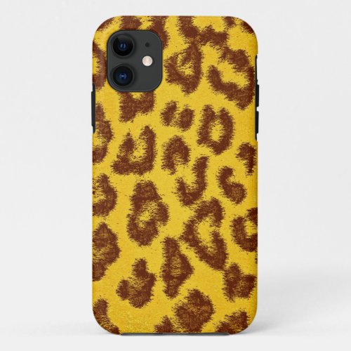 Yellow and Brown Leopard Print Skin iPhone 11 Case