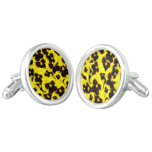 Yellow and Brown Pansies: Warm Elegance in Bloom Cufflinks