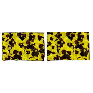 Yellow and Brown Pansies: Warm Elegance in Bloom Pillow Case