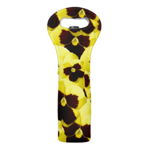 Yellow and Brown Pansies: Warm Elegance in Bloom Wine Bag