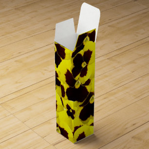 Yellow and Brown Pansies: Warm Elegance in Bloom Wine Box