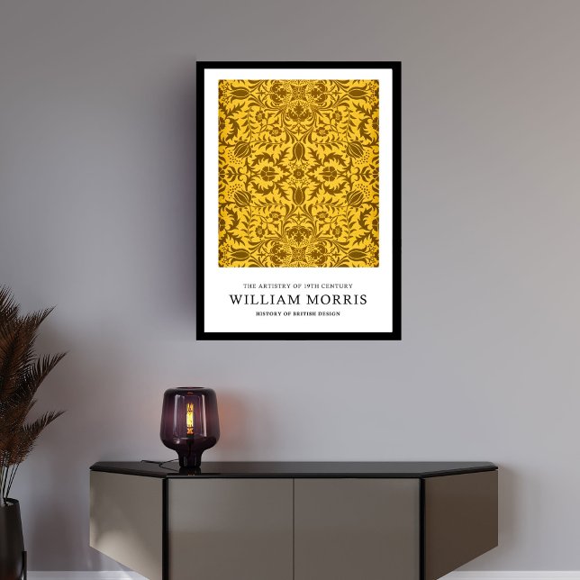 Yellow and brown pimpernel William Morris nouveau Framed Art (Yellow and brown pimpernel William Morris nouveau Framed Art)