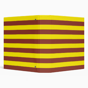 Yellow and Brown Stripes Design 3 Ring Binder