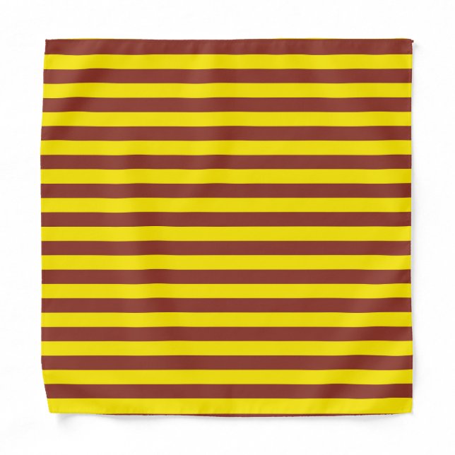 Yellow and Brown Stripes Design Bandana (Front)