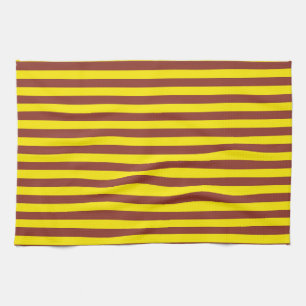 Yellow and Brown Stripes Design Kitchen Towel