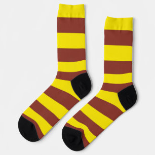 Yellow and Brown Stripes Design Socks