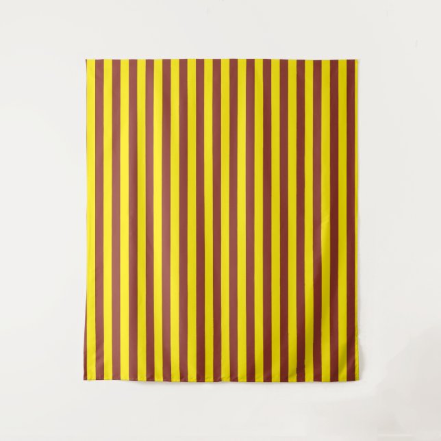 Yellow and Brown Stripes Design Tapestry (Front)