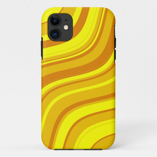 Yellow and Brown Wavy Stripes Pattern 2 Case-Mate iPhone Case (Back)