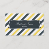 Yellow and Charcoal Grey Stripes Business Card (Back)