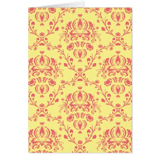 Yellow and Cranberry Pink Damask (Front)