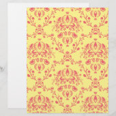 Yellow and Cranberry Pink Damask (Front/Back)