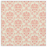 Yellow and Cranberry Pink Damask Fabric