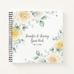 Yellow And Cream Roses Guest Book at Zazzle