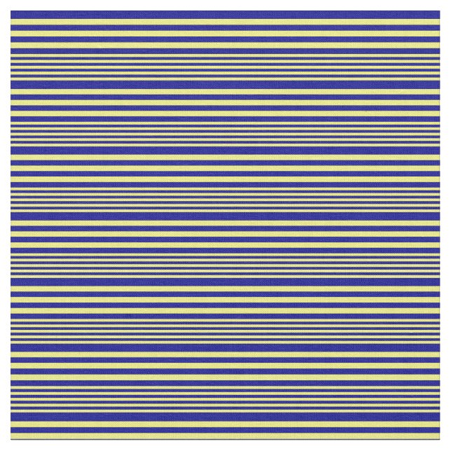 Yellow and Dark Blue Colored Stripes Fabric (Close Up)