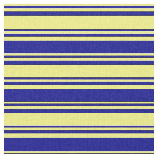 Yellow and Dark Blue Striped Pattern Fabric