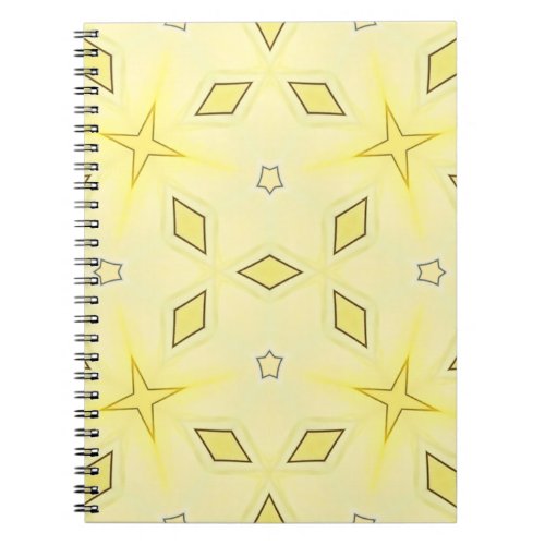 Yellow and Dark Brown Stars and Diamonds Notebook