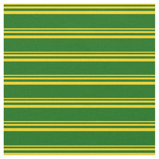 Yellow and Dark Green Colored Striped Pattern Fabric