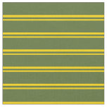 [ Thumbnail: Yellow and Dark Olive Green Colored Lines Fabric ]