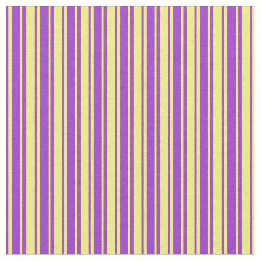 Yellow and Dark Orchid Stripes Pattern Fabric