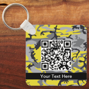 Yellow and Geay Camouflage, Military, Army Keychain