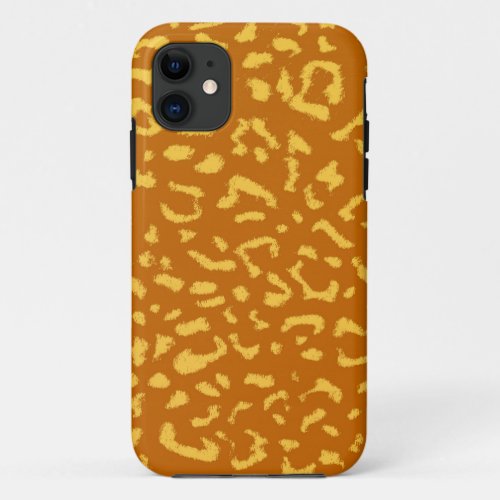 Yellow and gold animal print fur skin of leopard iPhone 11 case