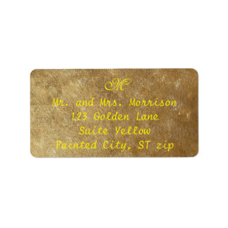 Yellow and Gold Blended Monogram Address Labels