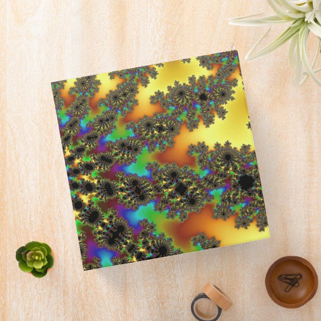 Yellow and Gold Burst 3 Ring Binder (In Situ)