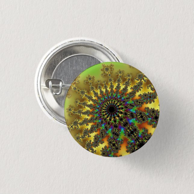 Yellow and Gold Burst Button (Front & Back)