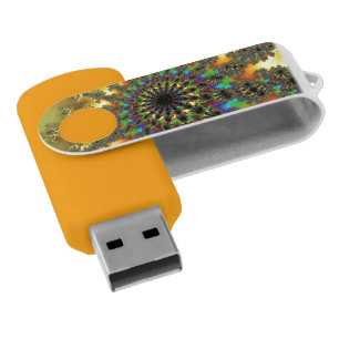 Yellow and Gold Burst USB Flash Drive