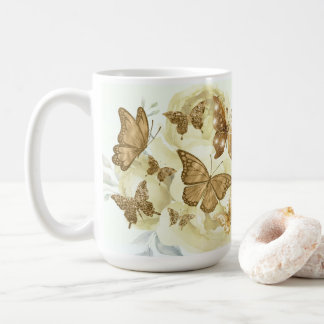 Yellow and Gold Butterfly coffee mug