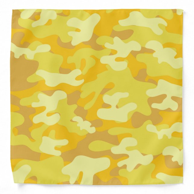 Yellow and Gold Camo Design Bandana (Front)