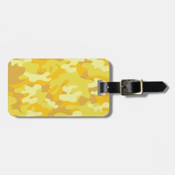 Yellow And Gold Camo Design Luggage Tag by greatgear at Zazzle