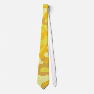 Yellow and Gold Camo Design Neck Tie