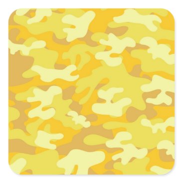 Yellow and Gold Camo Design Square Sticker Yellow and Gold Camo Design Square Sticker