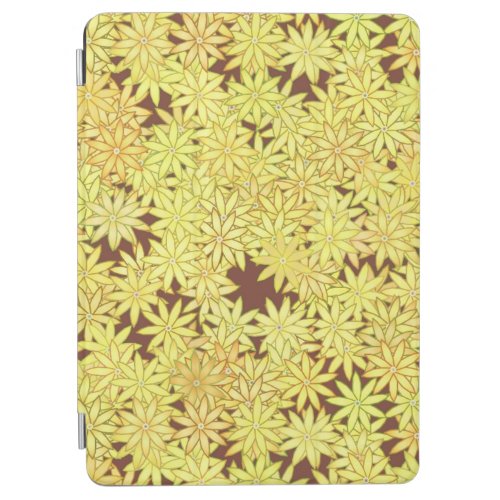 Yellow and gold Daisies on Chocolate Brown iPad Air Cover