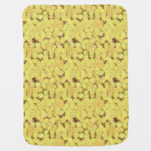 Yellow and gold Daisies on Chocolate Brown Stroller Blanket