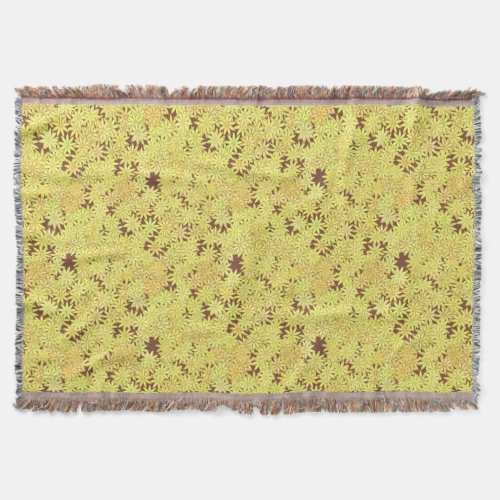 Yellow and gold Daisies on Chocolate Brown Throw Blanket