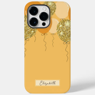 Yellow and golden glitter balloon  Case-Mate iPhone 14 pro max case