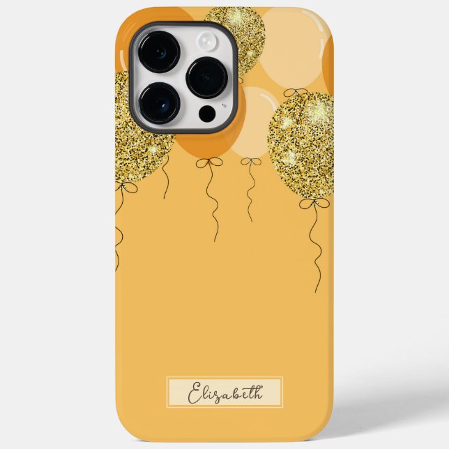 Yellow and golden glitter balloon  Case-Mate iPhone case (Back)