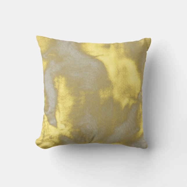 Yellow and Gray Abstract Bouquet Pillow (Front)