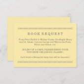Yellow and Gray Baby Shower Book Request Enclosure Card (Front/Back)