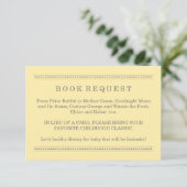 Yellow and Gray Baby Shower Book Request Enclosure Card (Standing Front)