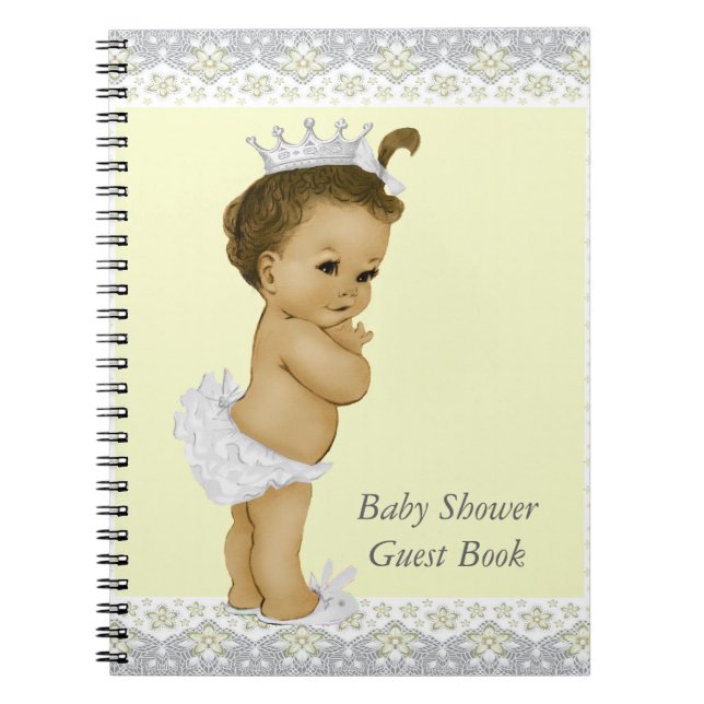 Yellow and Gray Baby Shower Guest Book (Front)